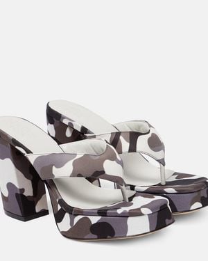 Gia Borghini Gia 17 Uni Camouflage Platform Thong Sandals - Metallic