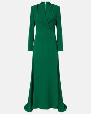 Oscar de la Renta Silk-Blend Gown - Green
