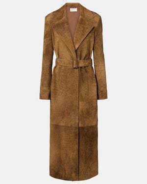 The Row Raisa Suede Coat - Natural