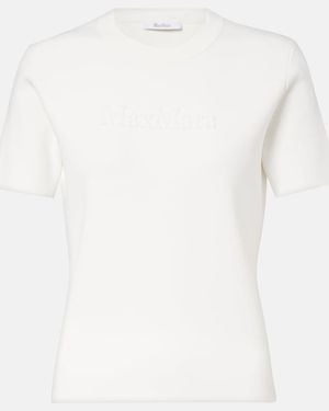 Max Mara Adelio Logo Crepe T-Shirt - White