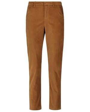7 For All Mankind High-Rise-Hose Aus Samt - Braun