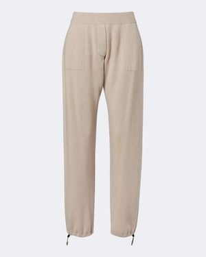 Brunello Cucinelli Wool, Cashmere, And Silk Straight Pants - Natural