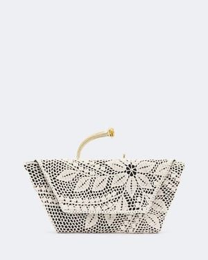 Magda Butrym Bracelet Crochet And Satin Clutch - White