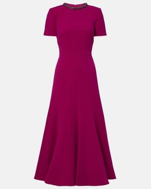 Roland Mouret Cady Crystal Midi Dress - Purple