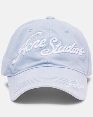 Acne Studios Logo Denim Baseball Cap - White