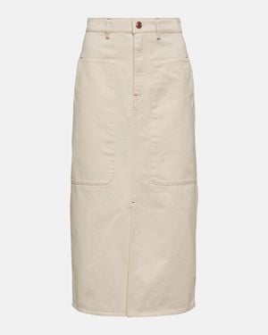 Isabel Marant Flozia Cotton Midi Skirt - Natural
