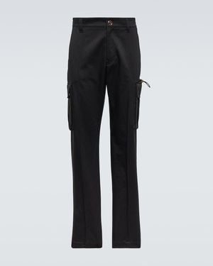 Versace Cotton Gabardine Cargo Pants - Black