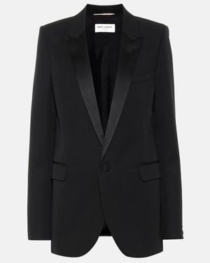 Saint Laurent Grain De Poudre Tuxedo Jacket - Black
