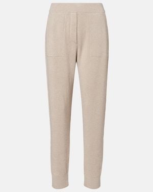 Brunello Cucinelli Ribbed-Knit Cashmere-Blend Tapered Pants - Natural