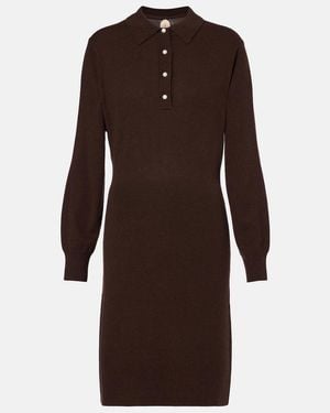 Jardin Des Orangers Knitted Wool And Cashmere Polo Dress - Brown