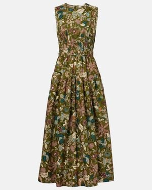 Ulla Johnson Elenora Printed Cotton Midi Dress - Green