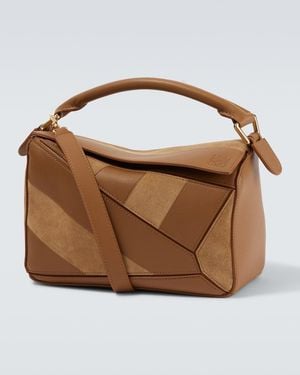 Loewe Tote Bag Puzzle Small Aus Leder - Braun
