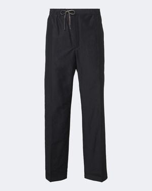 Maison Margiela Pantalon Droit En Coton Et Soie Melanges - Noir