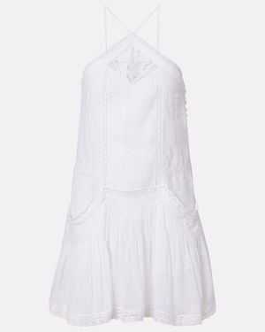 Isabel Marant Geraldin Lace-Trimmed Cotton Minidress - White