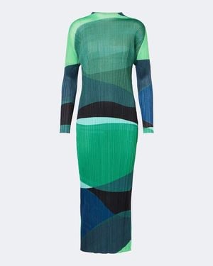 Pleats Please Issey Miyake Midikleid Orbit - Grün