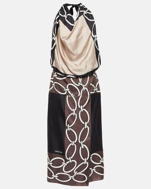 Valentino Printed Silk Midi Dress - White
