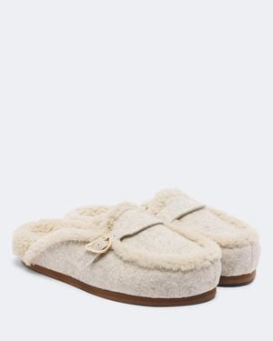 Ancient Greek Sandals Mules Vasilitsa Con Borrego - Blanco