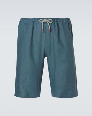 Kiton Linen Shorts - Blue