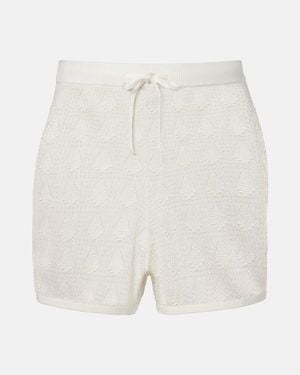 Loulou de Saison Shorts Calados Cortes De Punto - Blanco