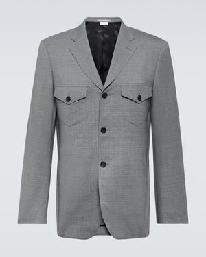 Comme des Garçons Checked Wool Blazer - Grey