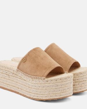 Gianvito Rossi Suede Espadrille Sandals - Natural