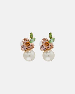 Jennifer Behr Vivi Embellished Floral Earrings - White
