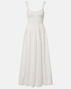 Doen Midikleid Clover Aus Baumwollpopeline - Weiß