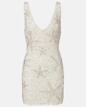 RIXO London Christabel Embellished Minidress - Natural