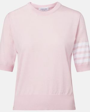Thom Browne Pullover 4-Bar Aus Wolle - Pink