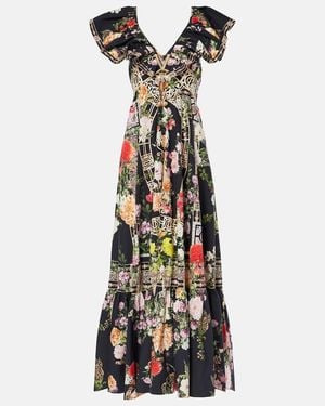 CAMILLA Ruffled Floral Cotton Maxi Dress - White