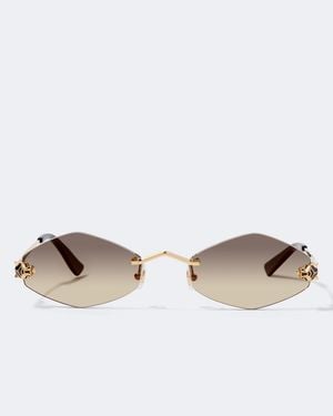 Cartier Gafas De Sol Ovaladas Panthere De Cartier - Marrón