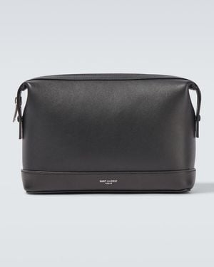 Saint Laurent Small Logo Leather Clutch - Black