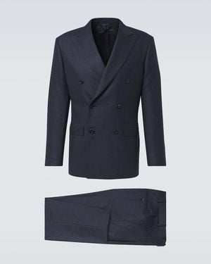 Brioni Herringbone Wool Flannel Suit - Blue