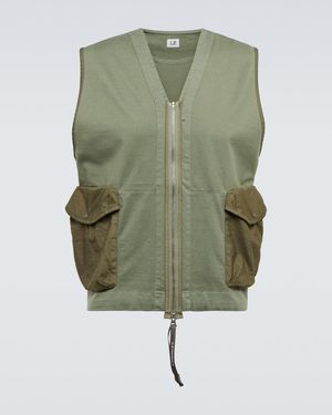 C.P. Company Cotton Jersey Vest - Green