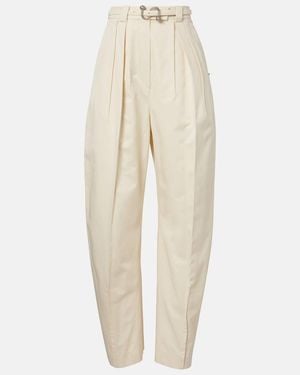 Sportmax Idoneo Cotton Gabardine Wide-Leg Pants - Natural