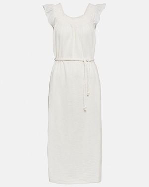 Velvet Justine Cotton Gauze Midi Dress - White