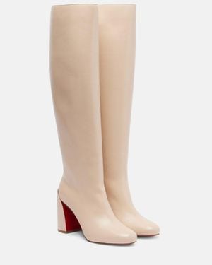 Christian Louboutin Leather Knee-High Boots - Pink
