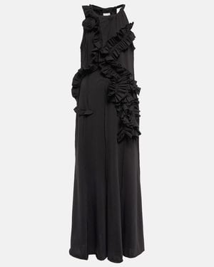 Dries Van Noten Ruffle-Trimmed Cotton Jersey Maxi Dress - Black