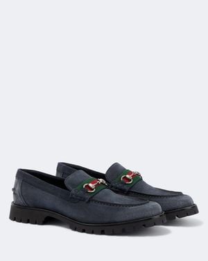 Gucci Loafers Horsebit Aus Veloursleder - Blau