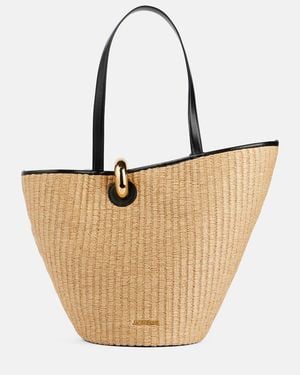 Jacquemus Bambola Raffia-Effect Basket Bag - White