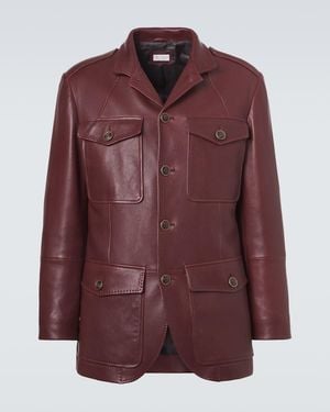 Brunello Cucinelli Leather Field Jacket - Red