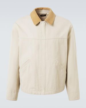 Tom Ford Suede-Trimmed Cotton Canvas Jacket - White