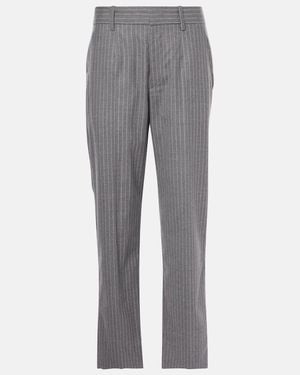 Isabel Marant Ritana Pinstripe Wool Tapered Trousers - Grey