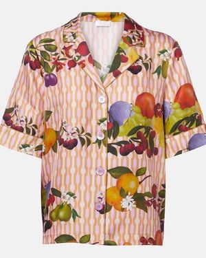 Eres Cherry Printed Silk Twill Shirt - Pink