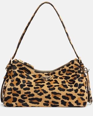 Prada Aimee Medium Calf Hair Shoulder Bag - Metallic