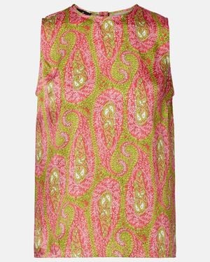 Etro Semi-Sheer Jacquard Blouse - Pink