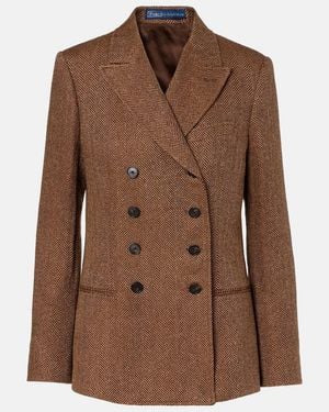 Polo Ralph Lauren Herringbone Linen, Wool, And Silk Blazer - Brown
