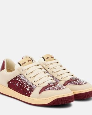 Gucci Screener Damensneaker Mit Gg Kristallen, Größe - Pink