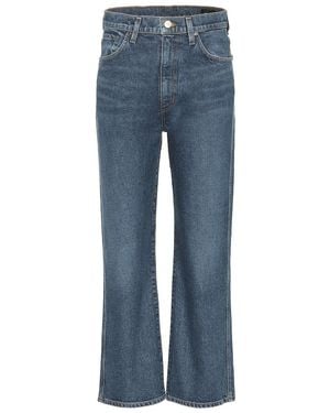 Goldsign Jeans Anchos De Tiro Alto Cropped - Azul