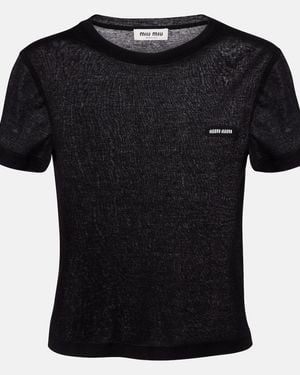 Miu Miu Cotton Jersey T-Shirt - Black